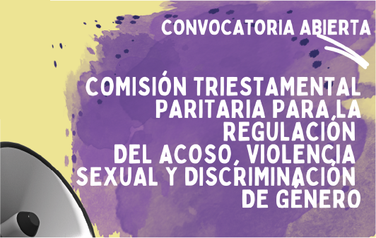 Hasta el martes 2 de agosto Convocatoria a la comisión triestamental y paritaria que regule el acoso, la violencia sexual y la discriminación de género