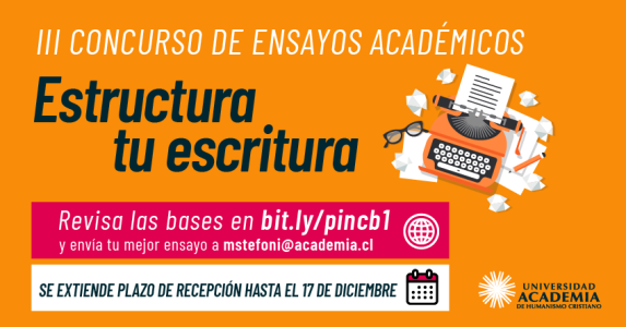 Hasta el 17 de diciembre Concurso de ensayos “Estructura tu Escritura 2022” amplía plazo de recepción hasta el 17 de diciembre