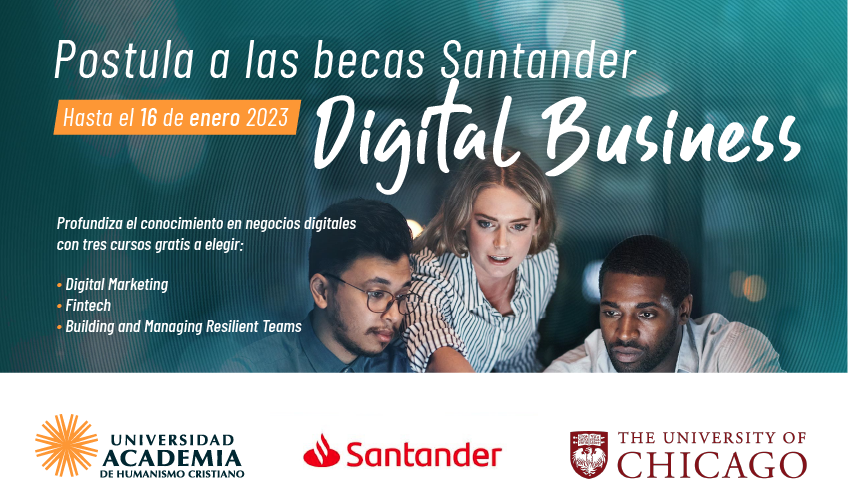 De Banco Santander Postula a las 1.000 becas Santander Digital Business 2022