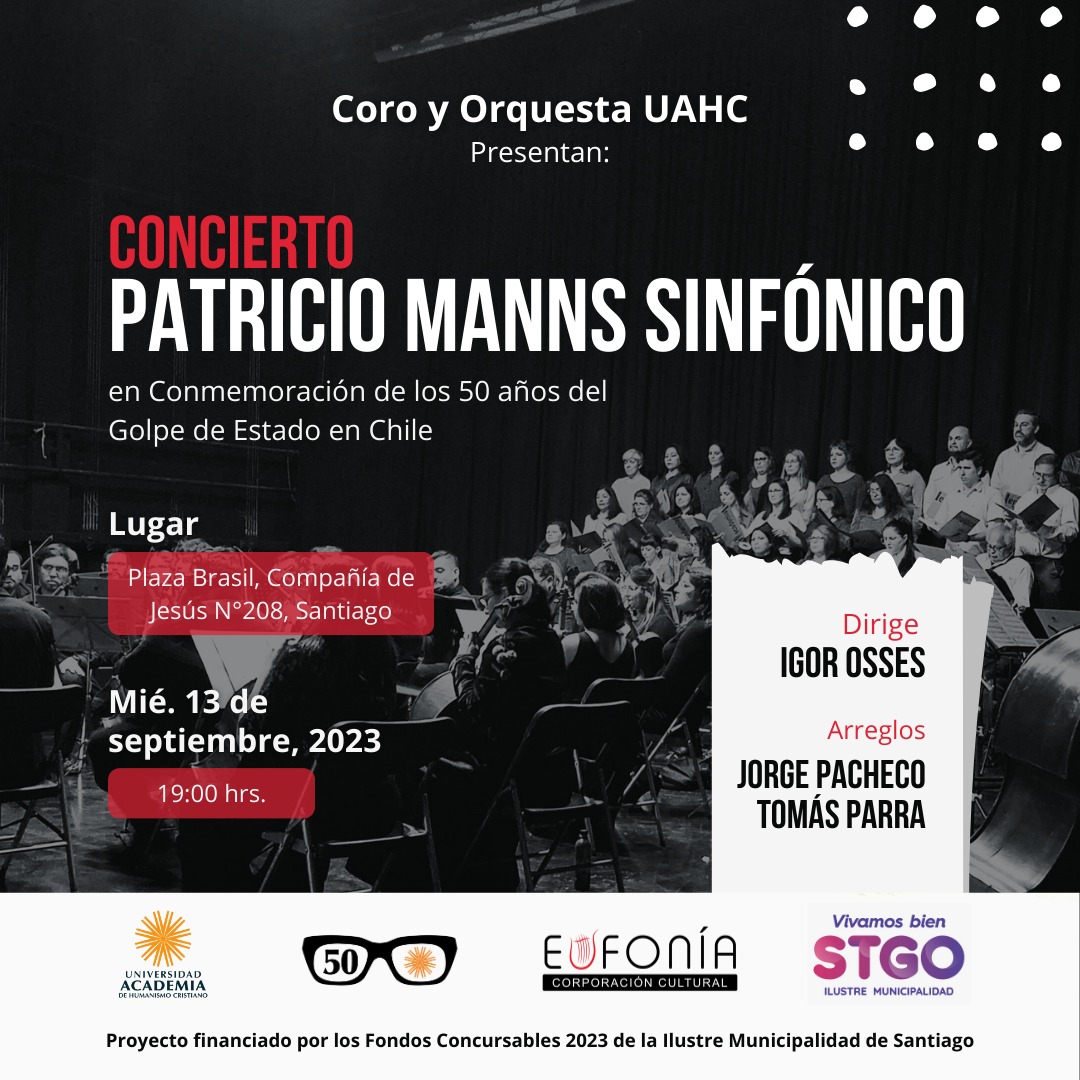 Orquesta UAHC interpreta concierto Patricio Manns Sinfónico