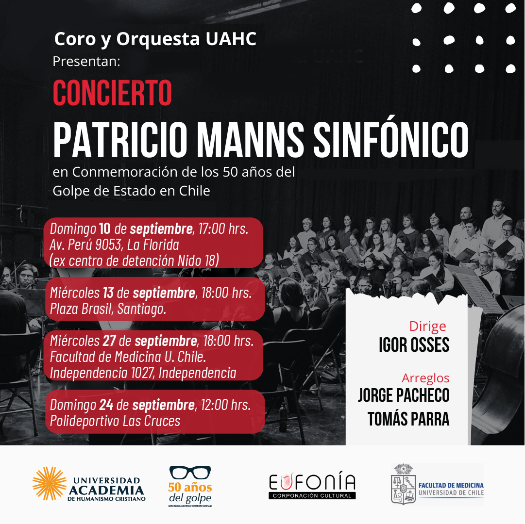 Orquesta UAHC interpreta concierto Patricio Manns Sinfónico